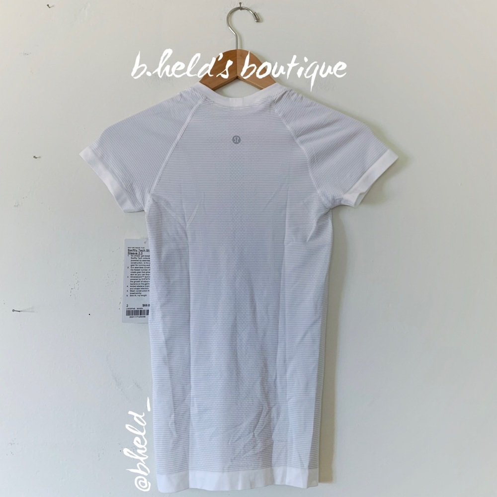 lululemon Swiftly Tech Short Sleeve Shirt 2.0 in White/White Size 2 New NWT - Picture 9 of 12